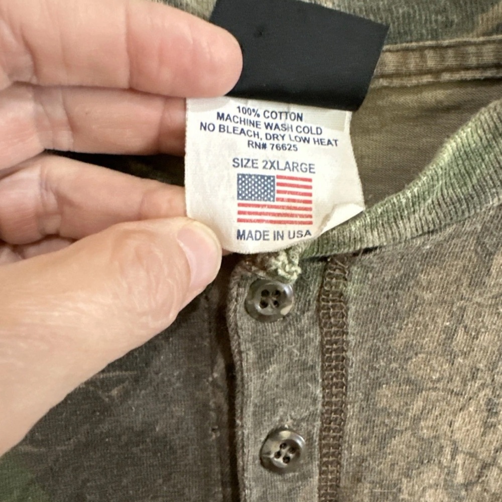 Vintage Redhead Realtree Hardwoods Camo Shirt Mens 2XL Long Sleeve Henley - Picture 3 of 10